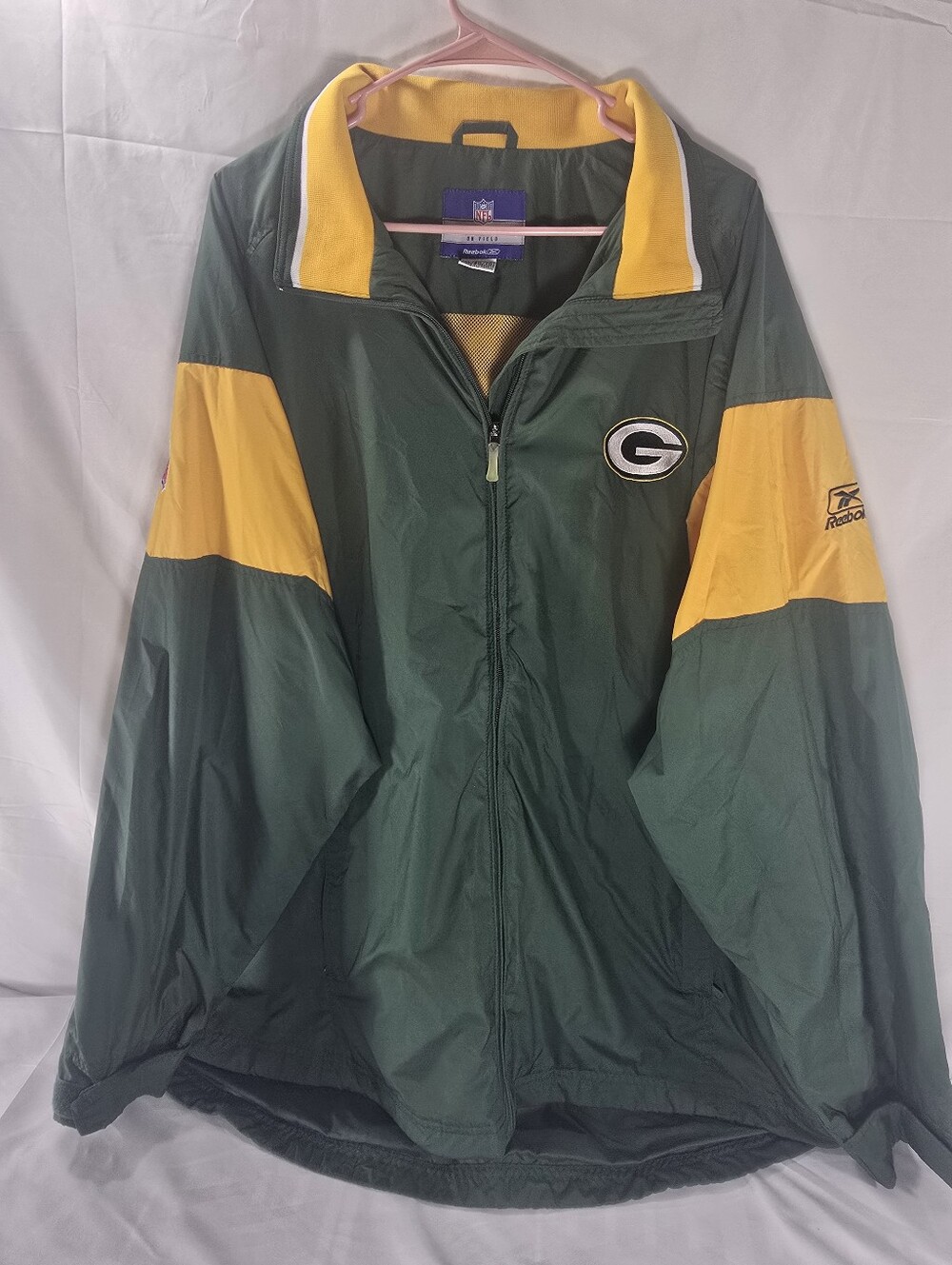 Vintage Green Bay Packers Reebok NFL Team Apparel Windbreaker Jacket XL